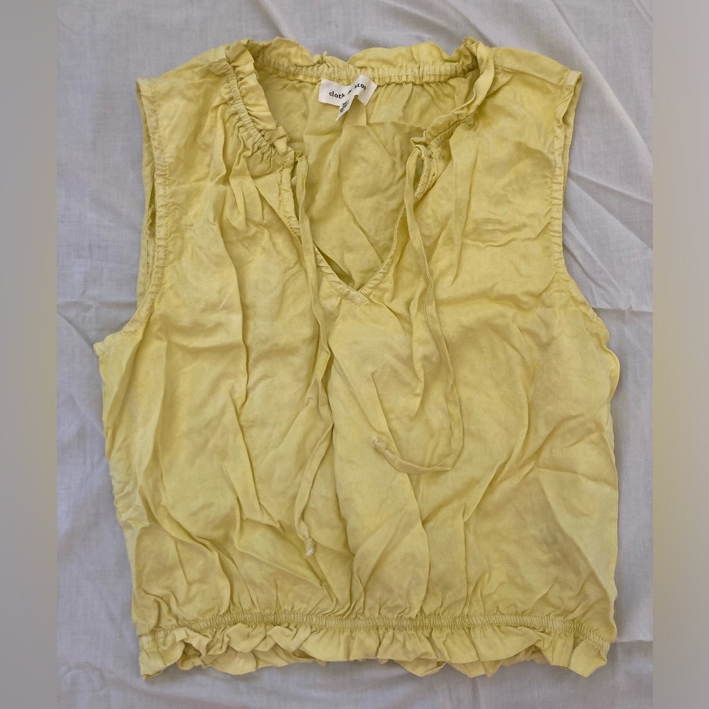 Cloth & Stone Anthropologie Sleeveless Yellow Blouse Size Medium